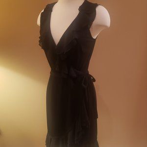 White House Black Market Black Faux Wrap Dress